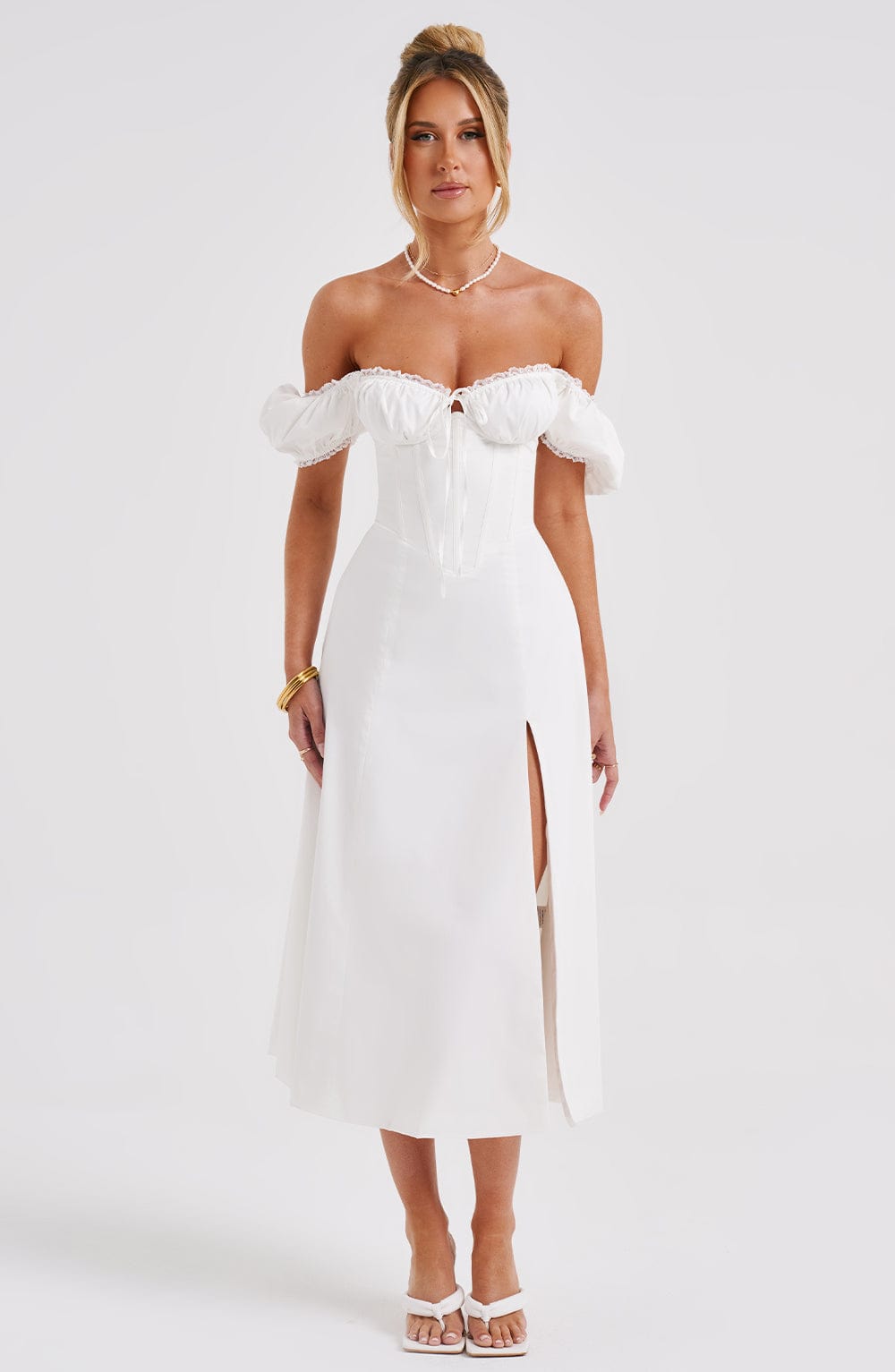 Courtney Midi Dress - Ivory - Napalia