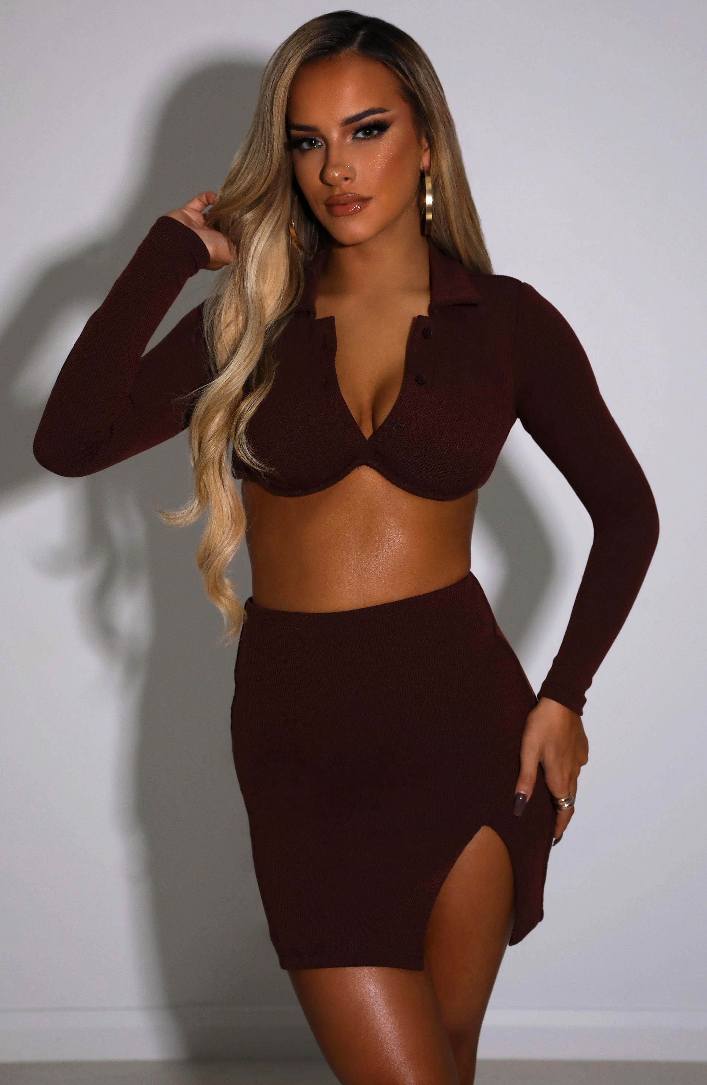 Eliza Mini Skirt - Chocolate - Napalia