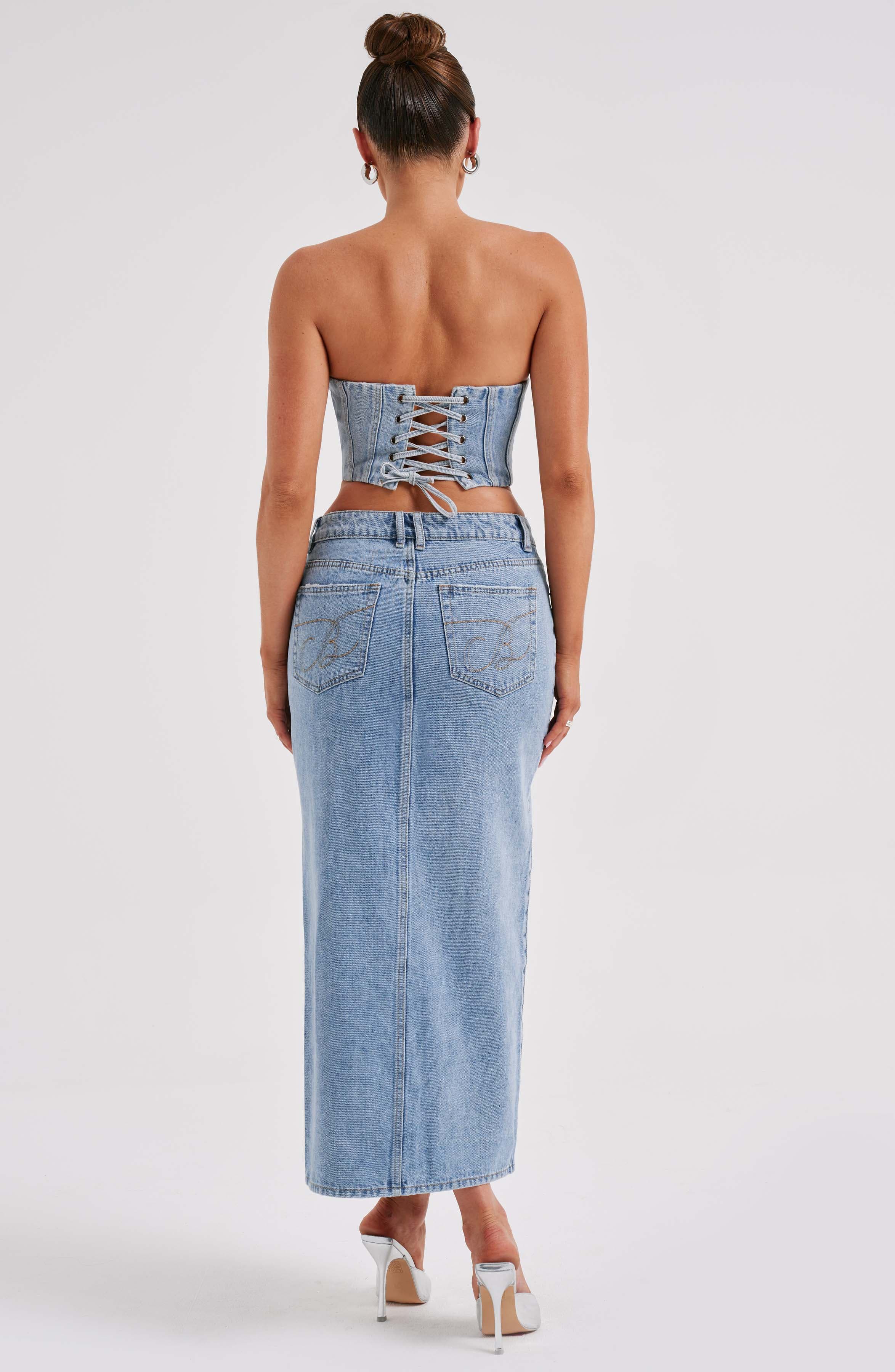 Flor Maxi Skirt - Blue - Napalia
