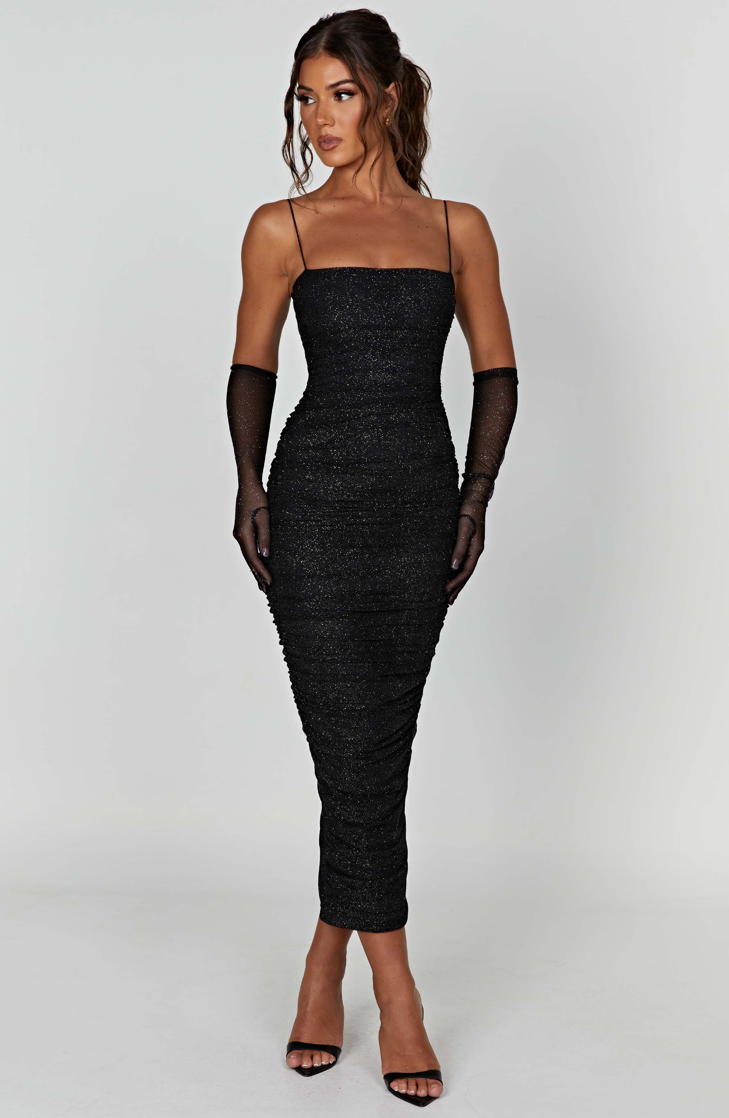 Gracie Maxi Dress - Black Sparkle - Napalia