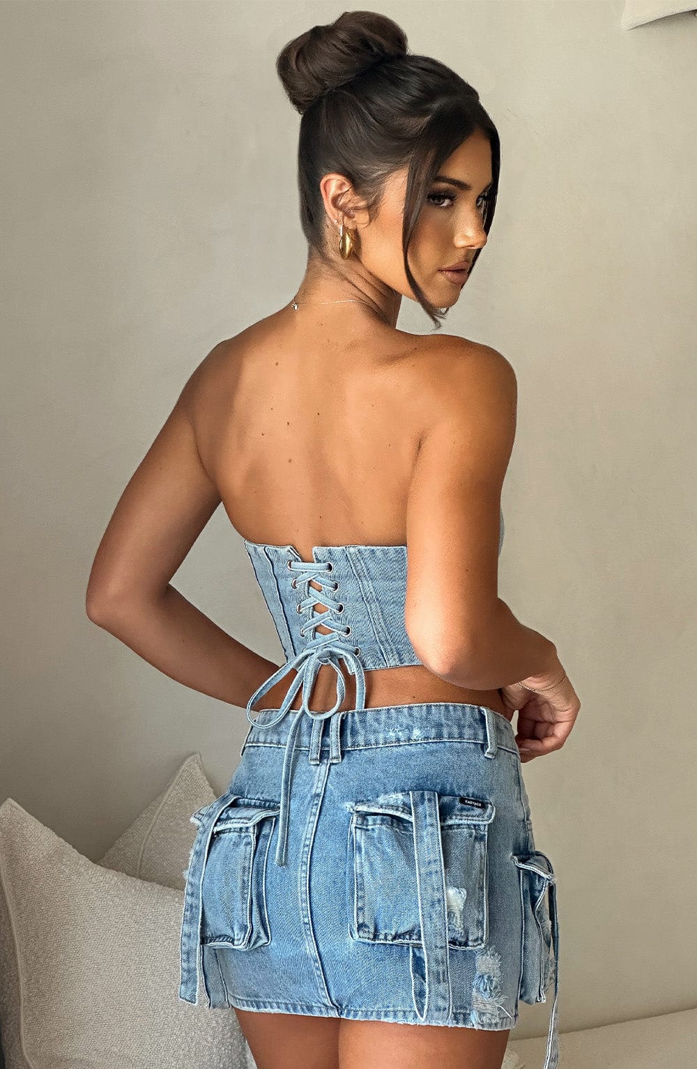 Billie Mini Skirt - Blue Wash - Napalia