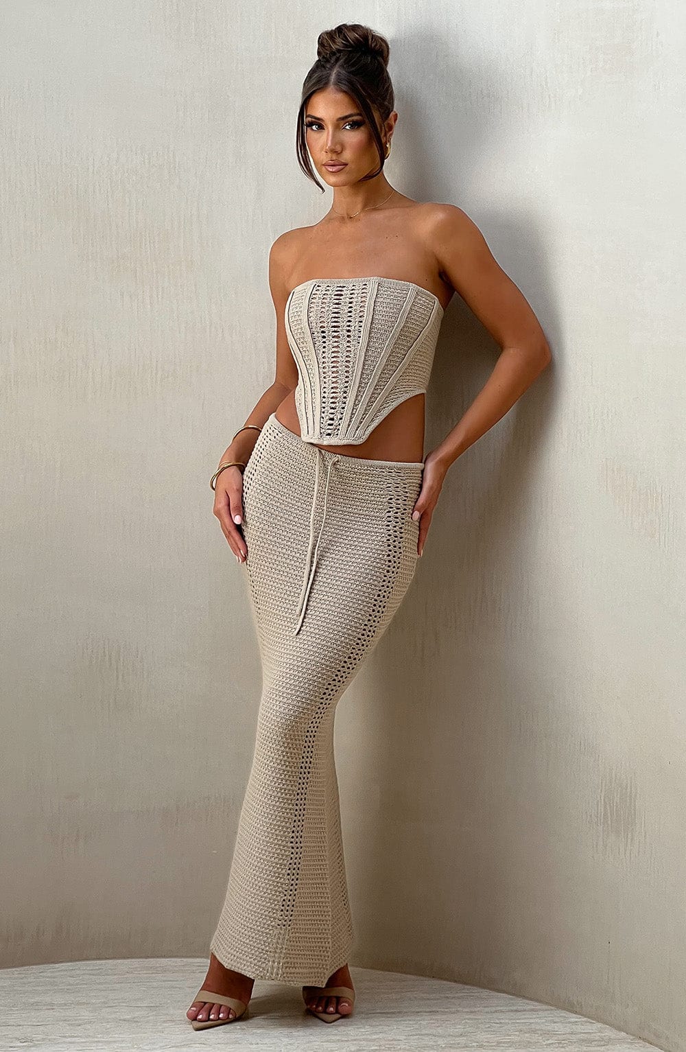 Chayenne Maxi Skirt - Beige - Napalia