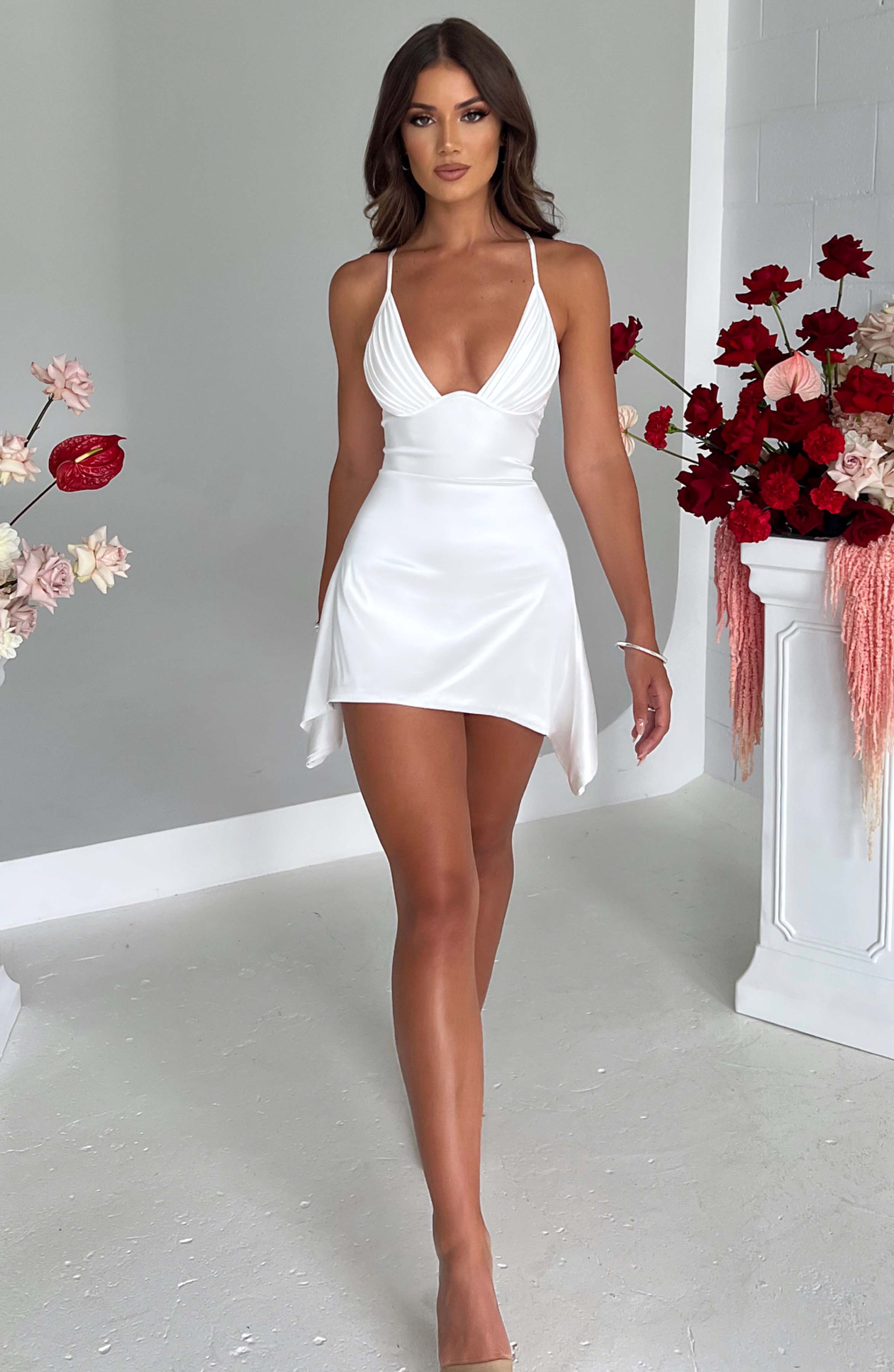 Clarise Mini Dress - Ivory - Napalia