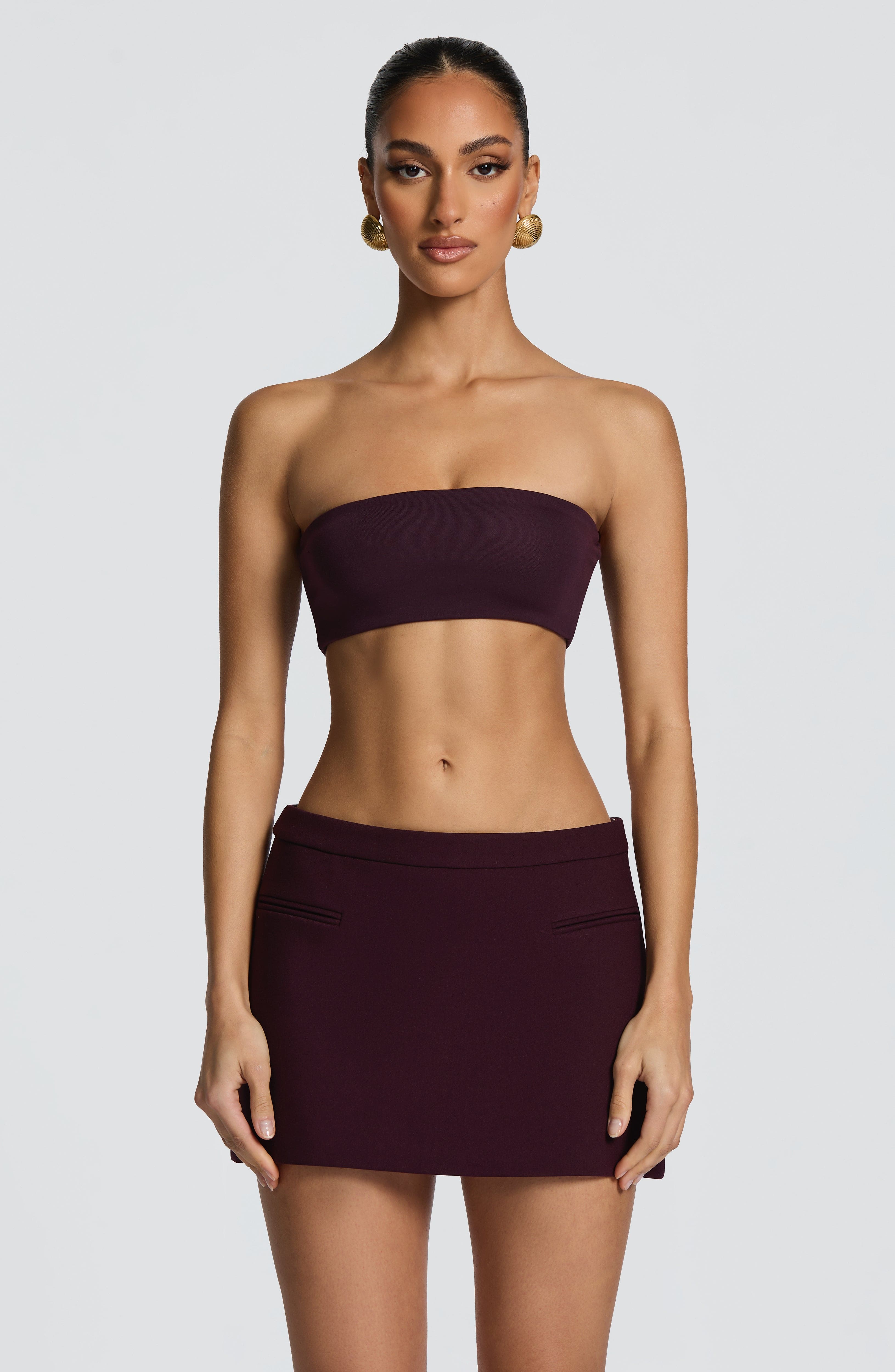 Edna Mini Skirt - Plum - Napalia