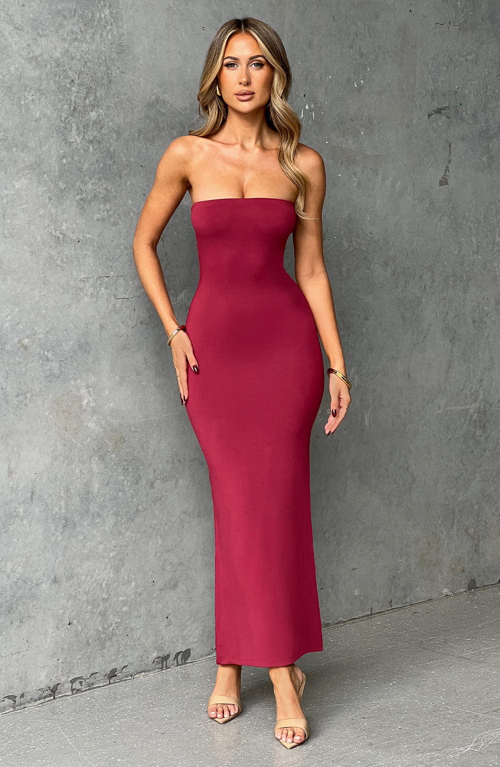 Emery Midi Dress - Cherry - Napalia