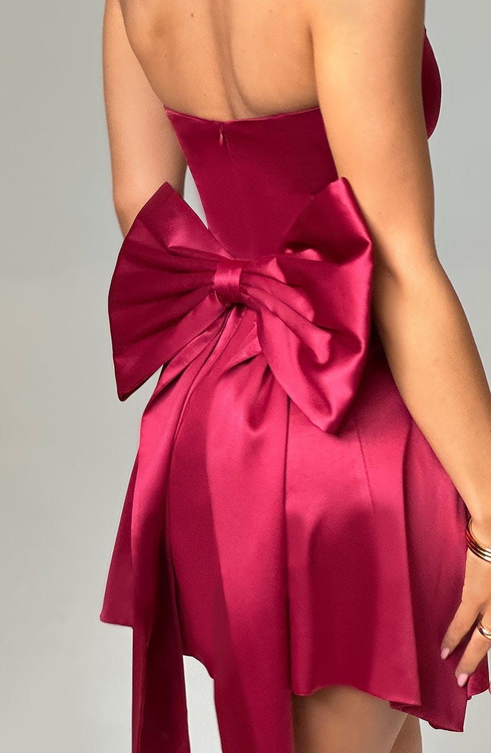 Freja Mini Dress - Burgundy - Napalia