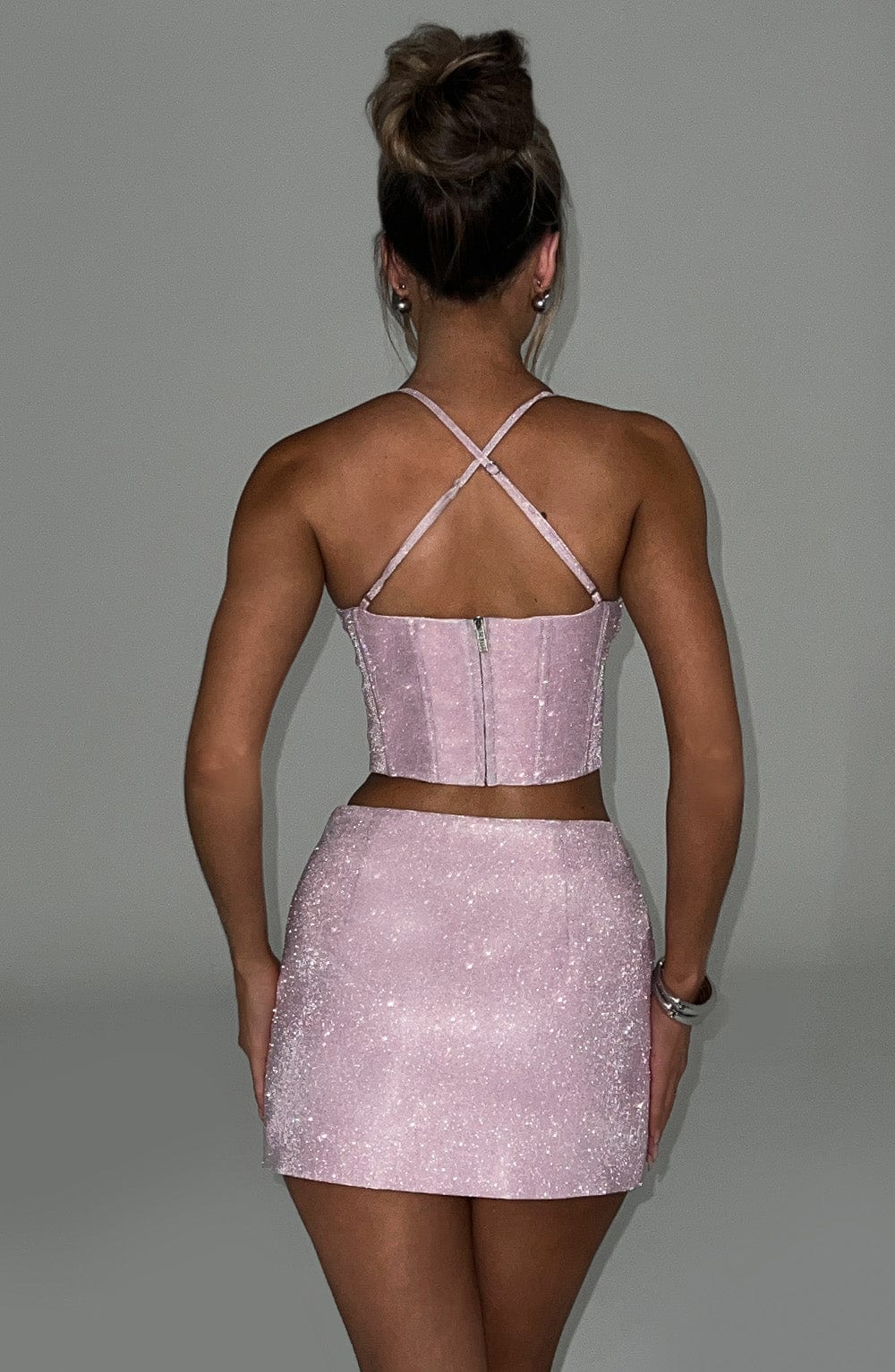 Glacia Mini Skirt - Pink Sparkle - Napalia