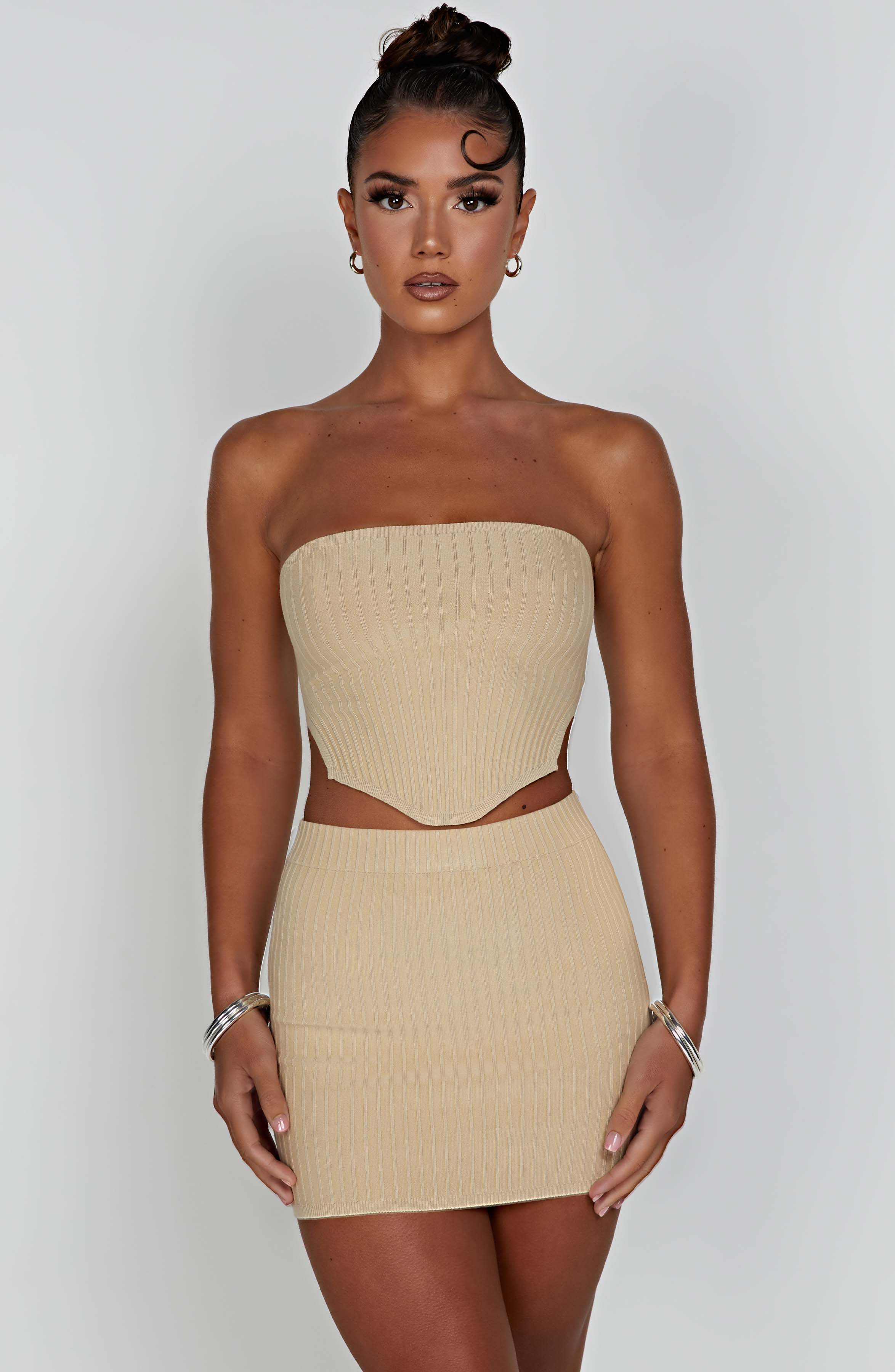 Jaz Mini Skirt - Beige - Napalia