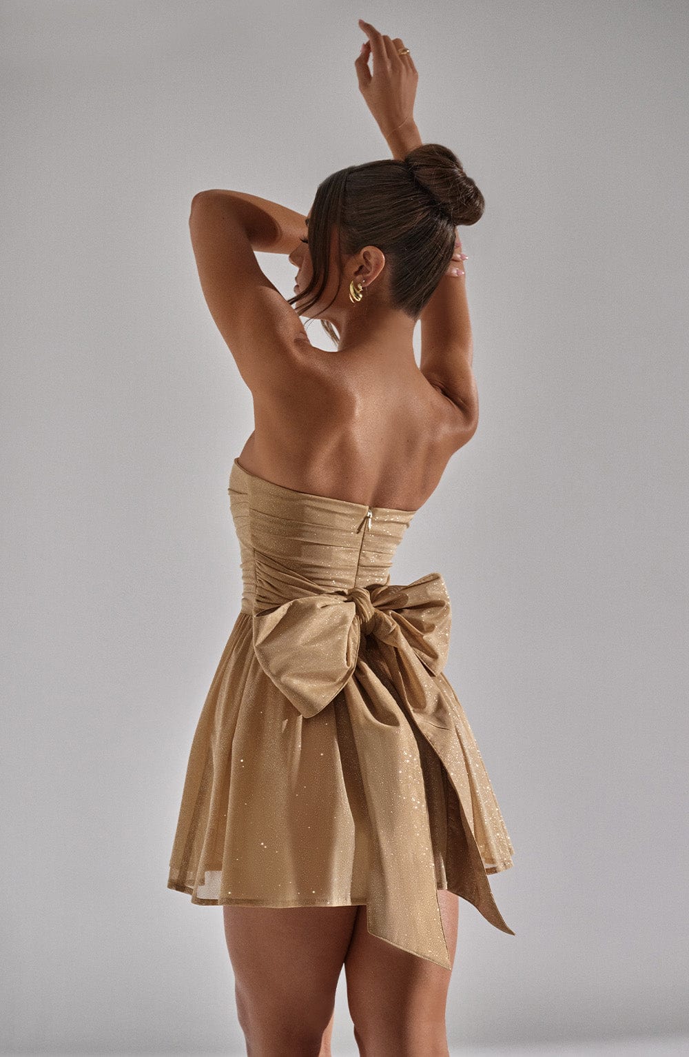 Katrina Mini Dress - Gold Sparkle - Napalia