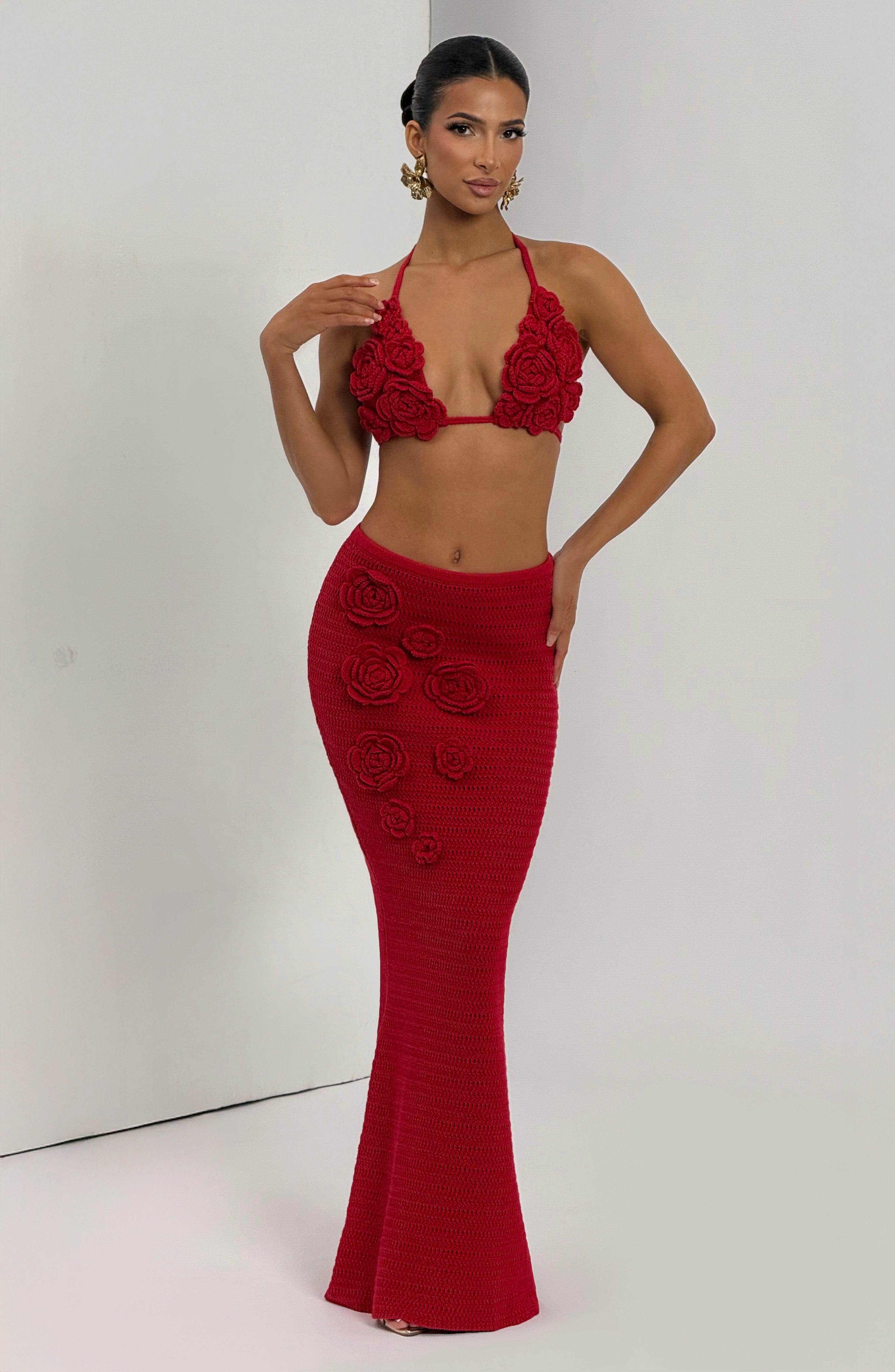 Nerida Maxi Skirt - Red - Napalia