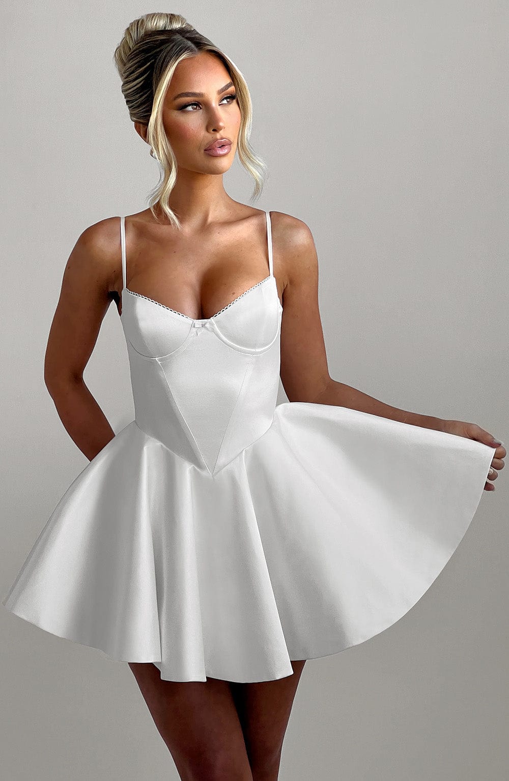 Poppy Mini Dress - Ivory - Napalia