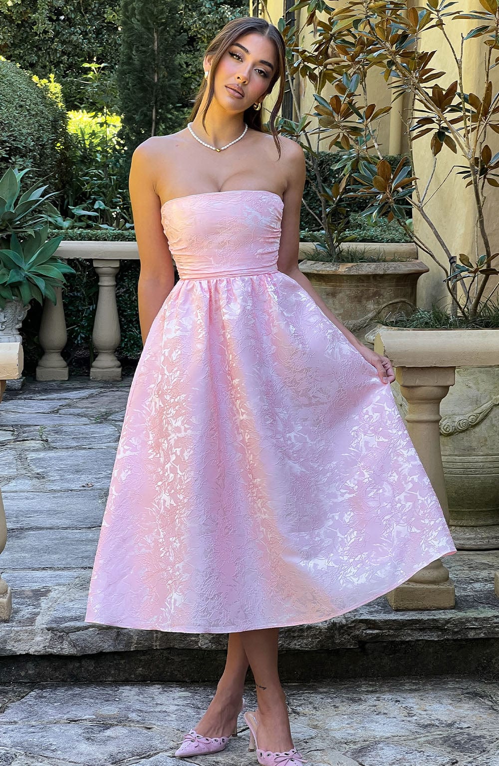 Saoirse Midi Dress - Blush - Napalia