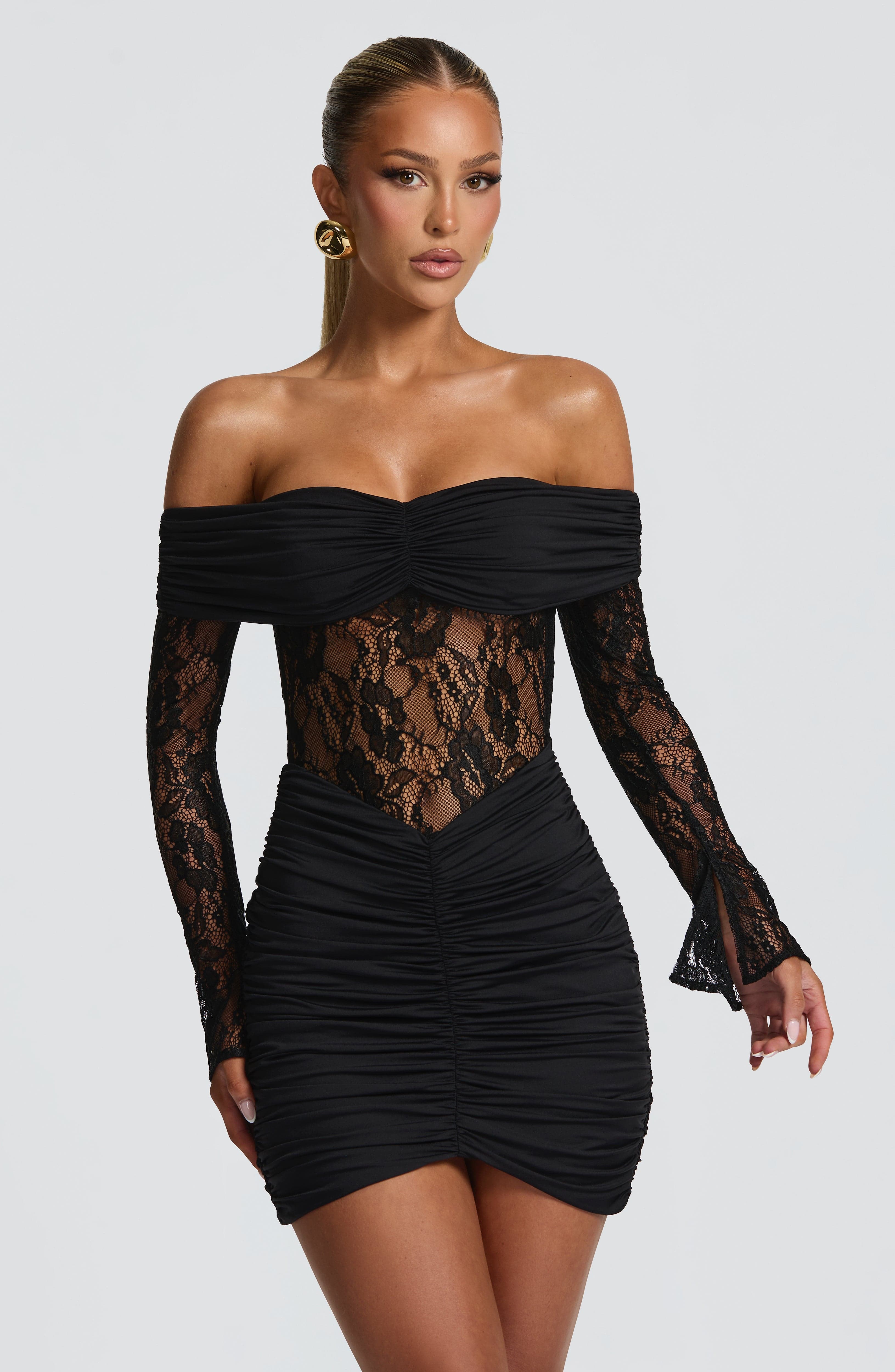Sauline Mini Dress - Black - Napalia